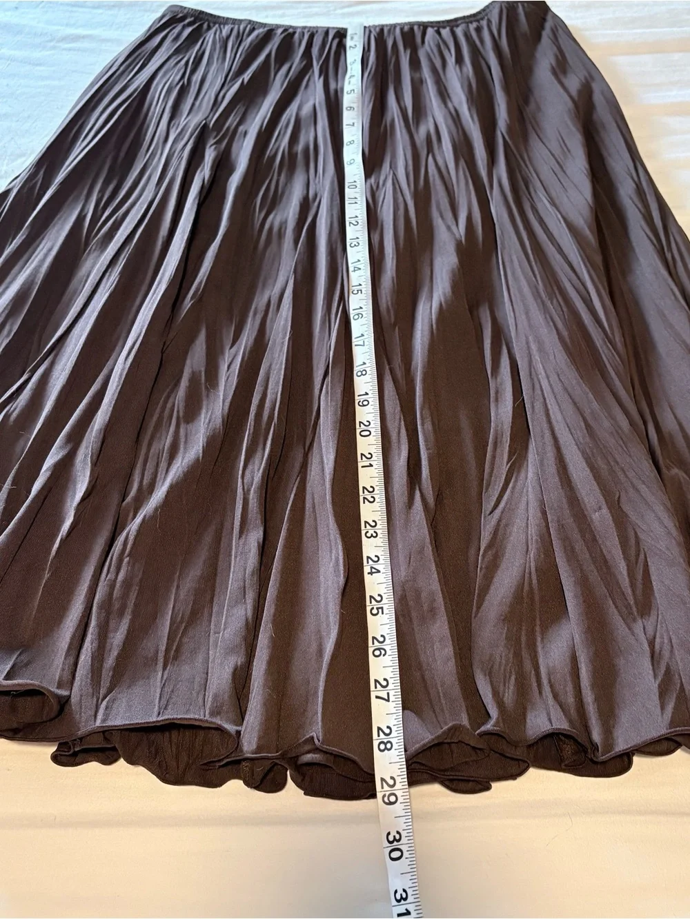 Cato Brown Circle Skirt with Pleated Texture - Picture 3 of 4
